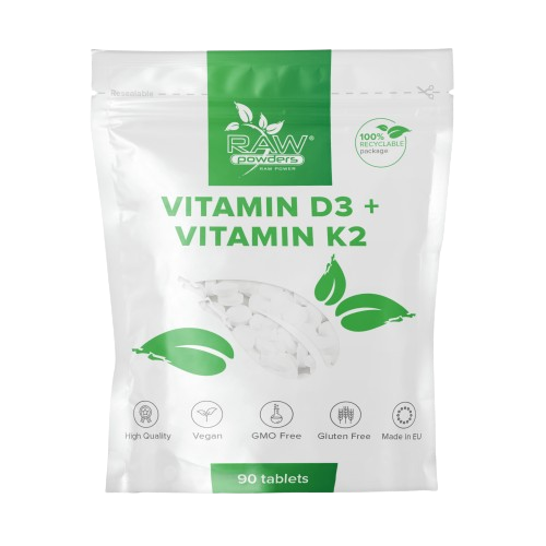Raw Powders Vitamin D3 + Vitamin K2 90 tbl.